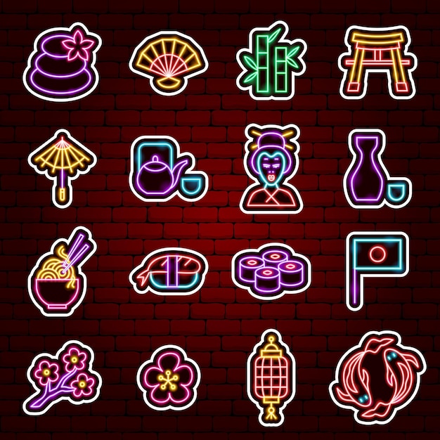 Japan Neon Stickers