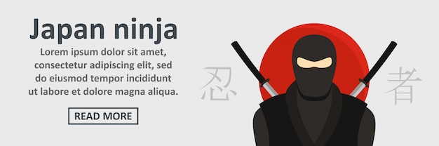 Japan ninja banner sjabloon horizontaal concept