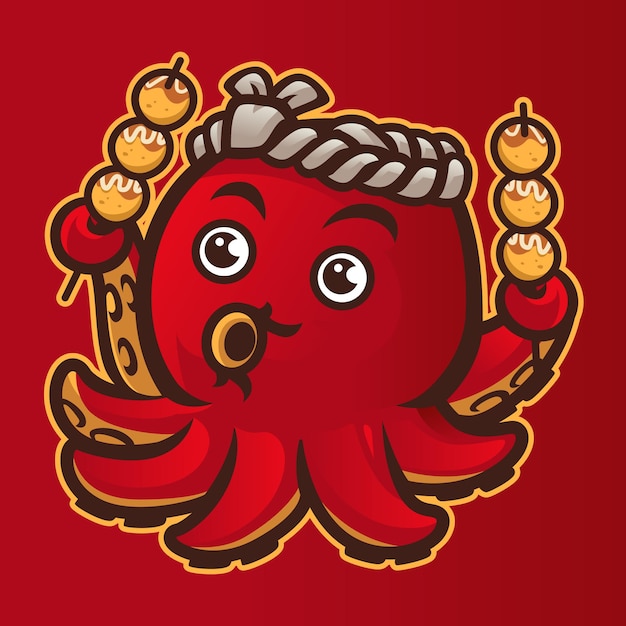 Vector japan octopus mascotte