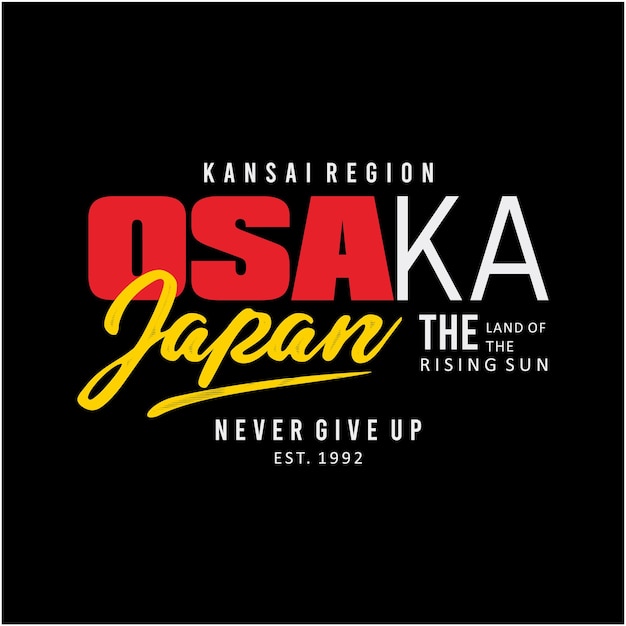 Japan osaka graphic typography for tshirt design casual style