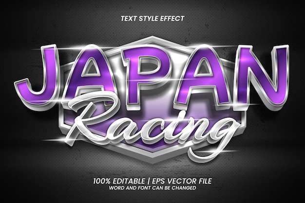 Japan racing teksteffect bewerkbare 3d-stijl