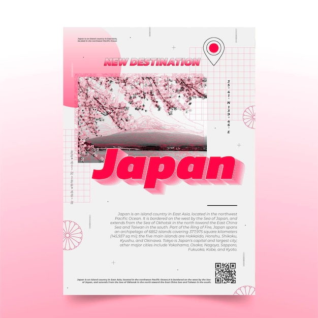 Japan reizen poster sjabloon
