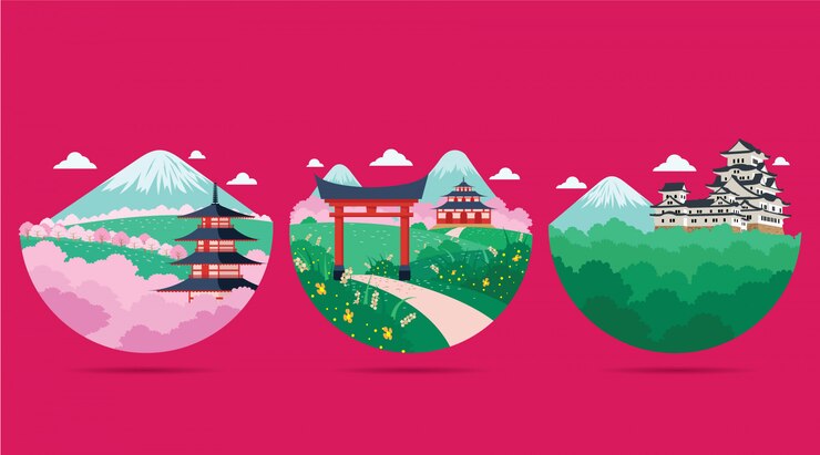 Japan scenery illustration