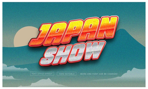 Vector japan show text effect editable