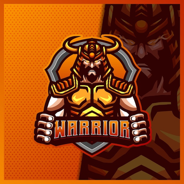 Japan Spartan Gladiator Warrior mascot esport logo design illustrations   template, Roman Knight logo  