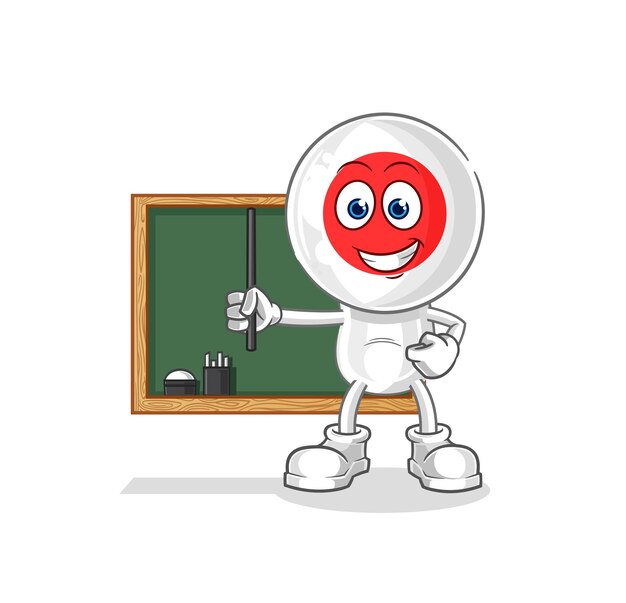 Japan teacher vector cartoon character