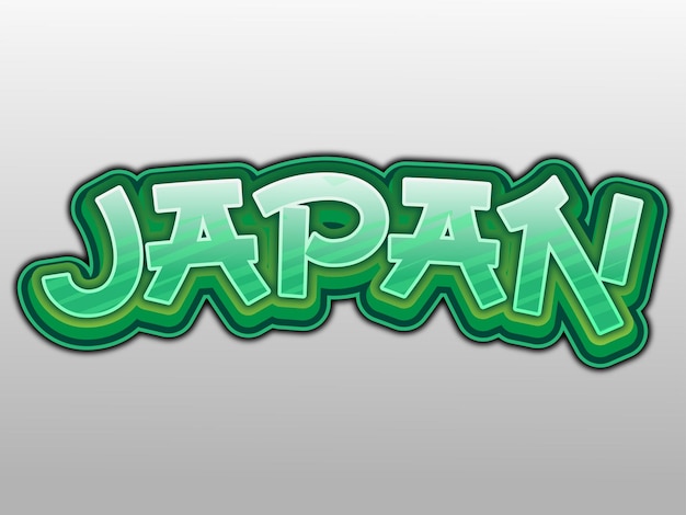 Japan text effect editable vector