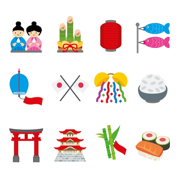 Japan Tradition Food Place Travel Asia Vector