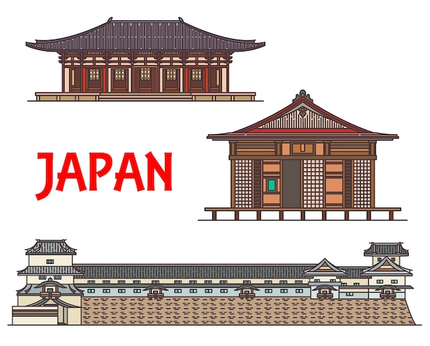 Japan travel landmarks and Japanese architecture