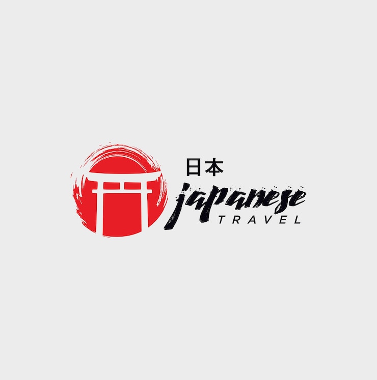 Vector japan travel logo holiday design tourism flat design