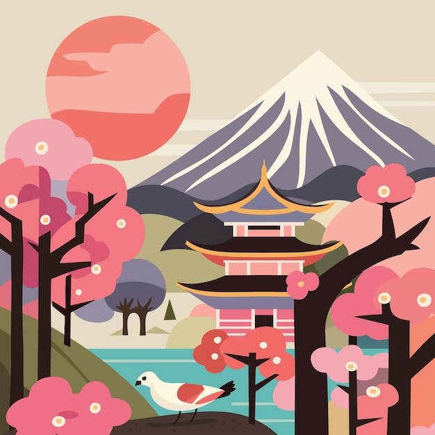 Vector japan travel vector background