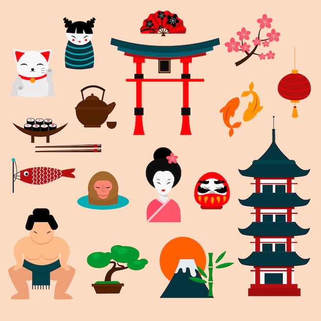 Japan travel vector illustration