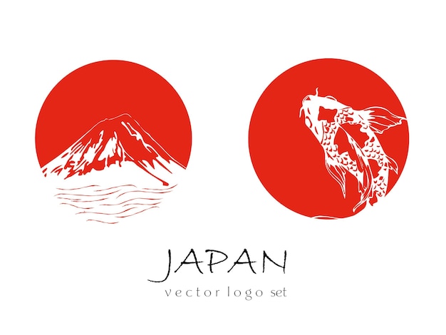 Set di loghi vettoriali giapponesi