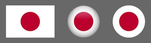 Japan Vlag Set Collectie Vector