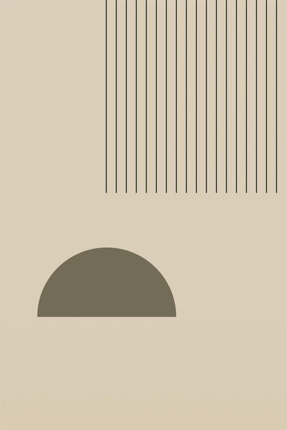 Vector japandi neutrale scandinavische muurkunst minimalistische moderne japanse digitale kunst poster trendy aardse esthetische muurdecoratie
