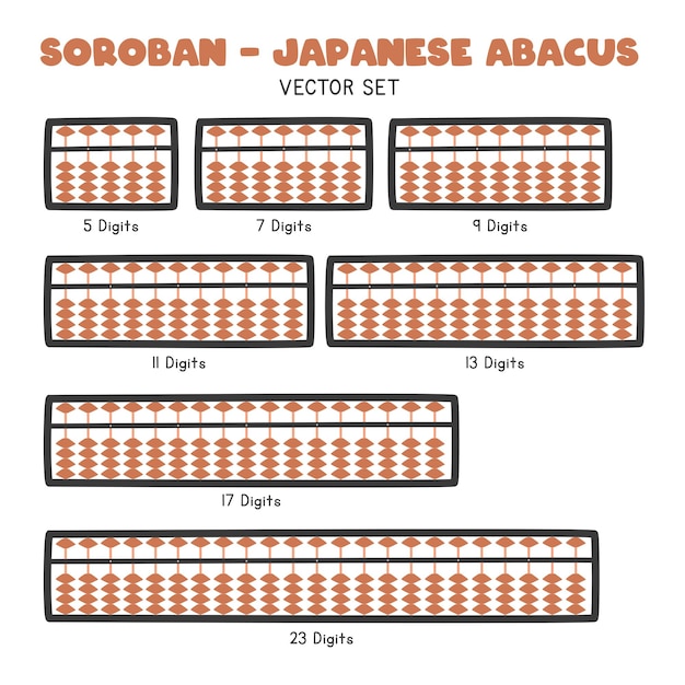 벡터 일본어 주판 클립 아트 soroban 평면 벡터 일러스트 만화 스타일 수학 교실 학교