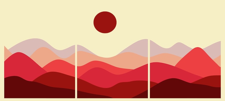 Vector japanese background with line wave pattern vector abstract template with geometric pattern mountain layout design in oriental style