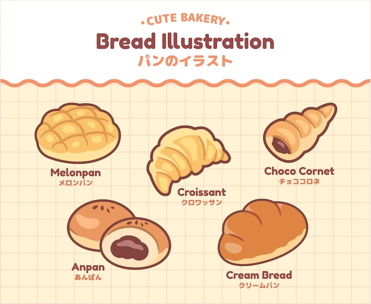 Vector 日本のパンのイラスト