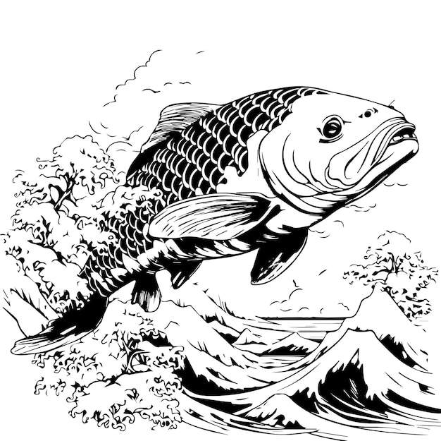 japanese carpe koi coloring page