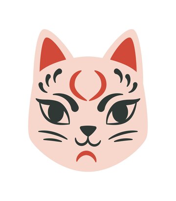 Premium Vector  Japanese cat mask icon