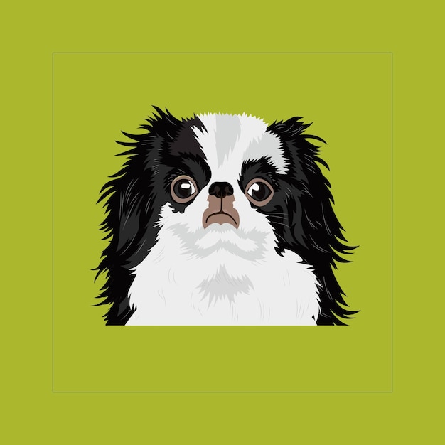 Japanese chin dog head illustration vector
