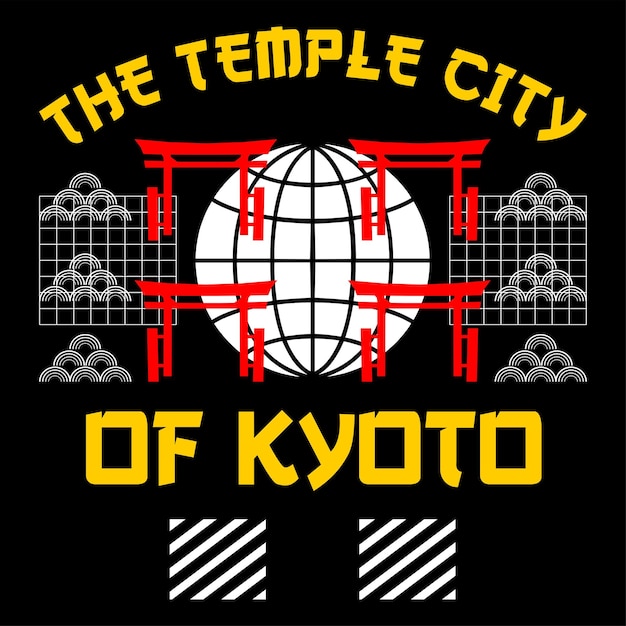 일본 도시 테마 티셔츠 디자인