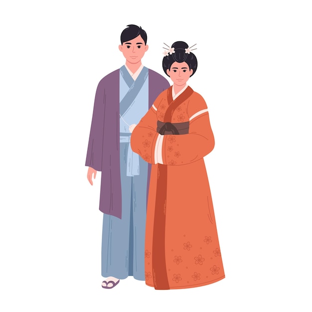 Japanese couple in traditional clothing Asian man and woman asian culture ethnicity