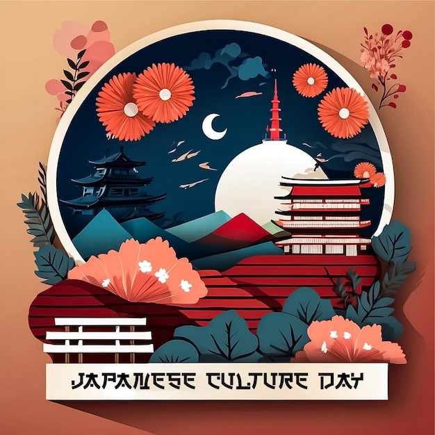 Japanese culture day background or greeting card design