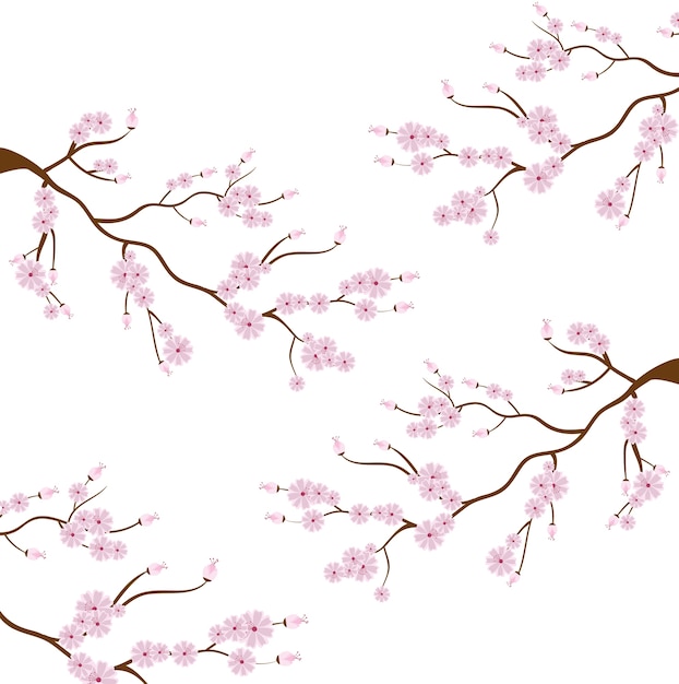 Vector japanese culture natural flowers