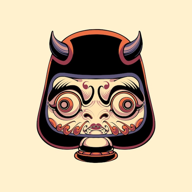 Japanese daruma doll vector art