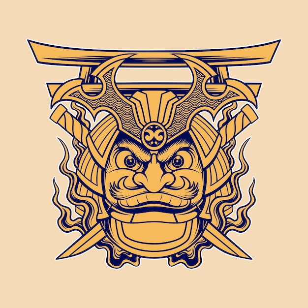 Japanese daruma vector illustration set design