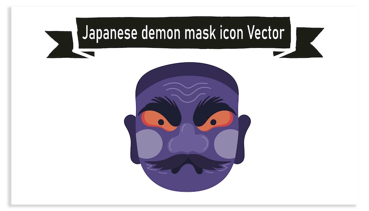 Vector japanese demon mask icon vector