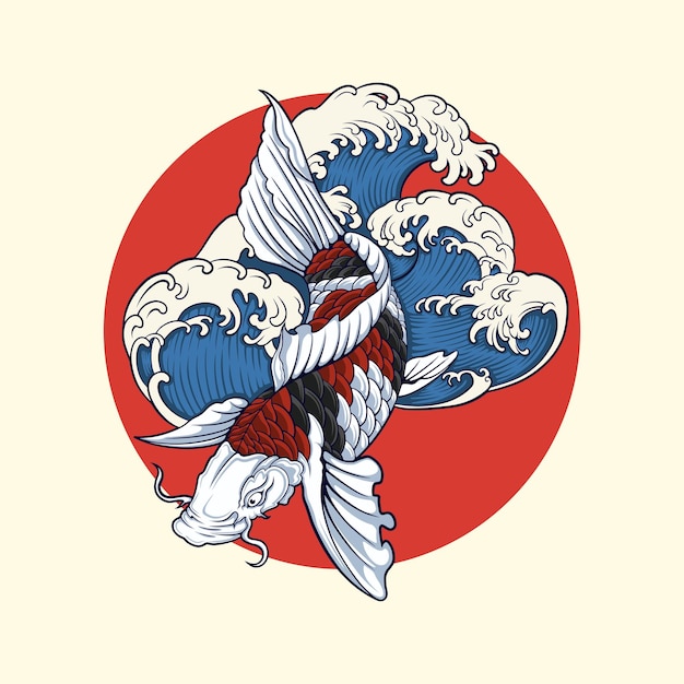 Japanese design koi vector art