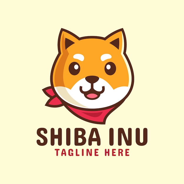 Vettore cane giapponese shiba inu modello di progettazione logo