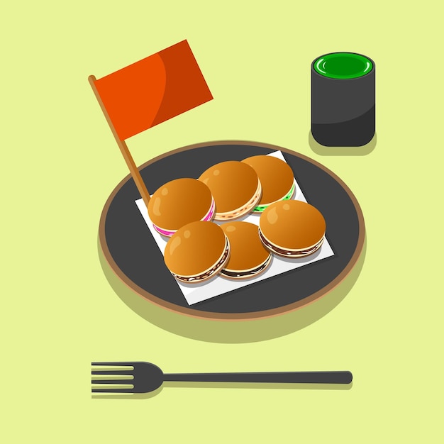 Japanese dorayaki illustration vector