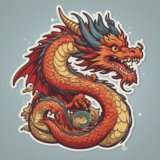 Japanese dragon cartoon vector background