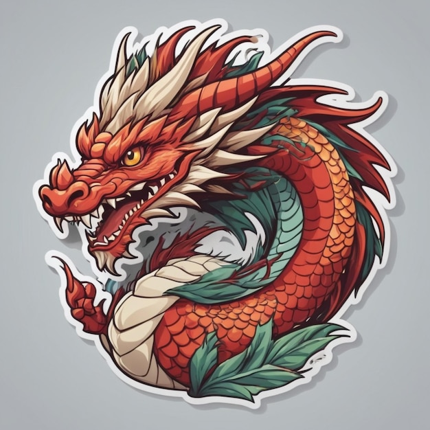 Japanese dragon cartoon vector background