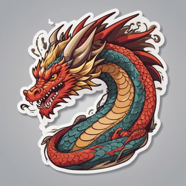 Vector japanese dragon cartoon vector background