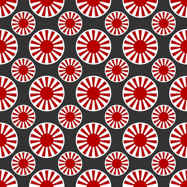 Japanese flag kamikaze seamless pattern