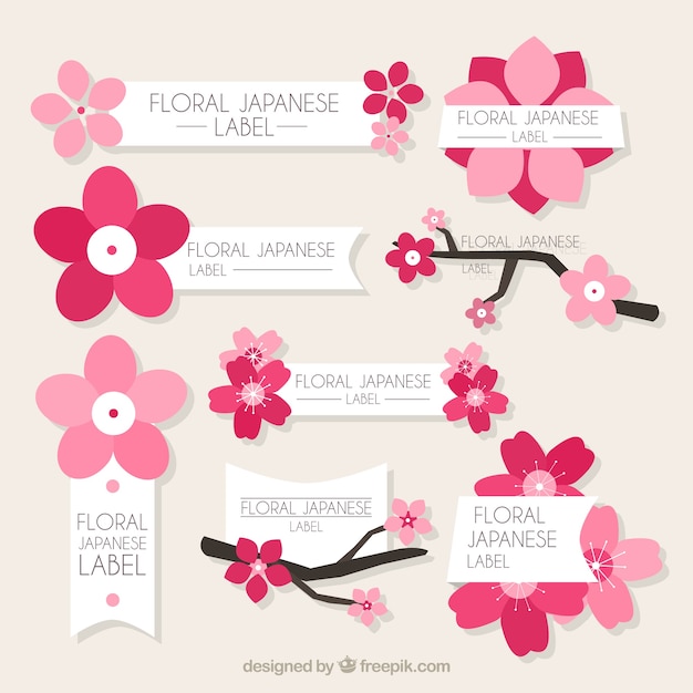 Japanese floral stickers