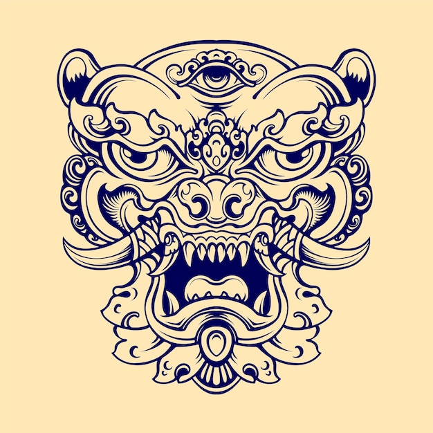 Japanese foo dog mask