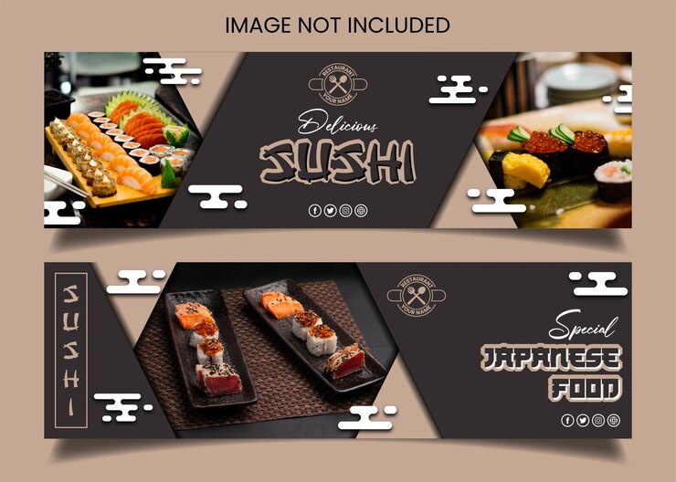 Vector japanese food banner design