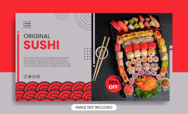 Japanese food banner template