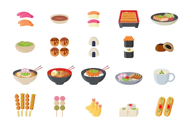 Japanese food cuisine illustration