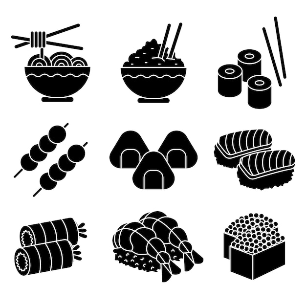Vector japanese food fill pack