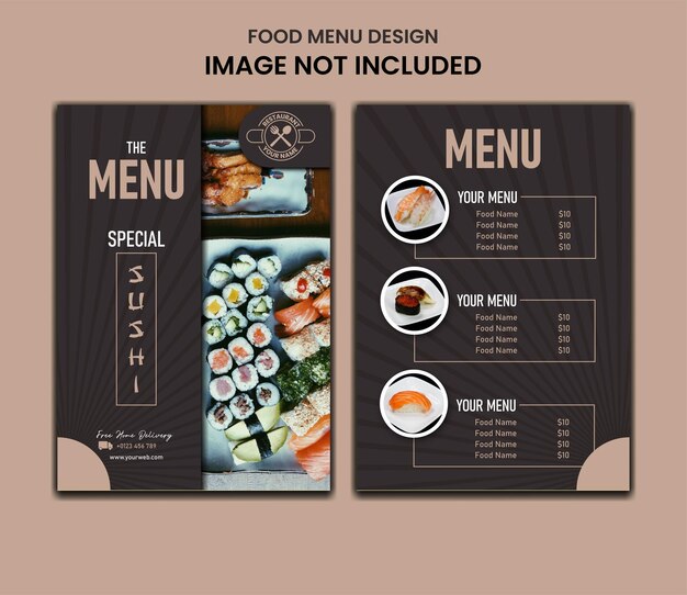 Vector japanese food menu design