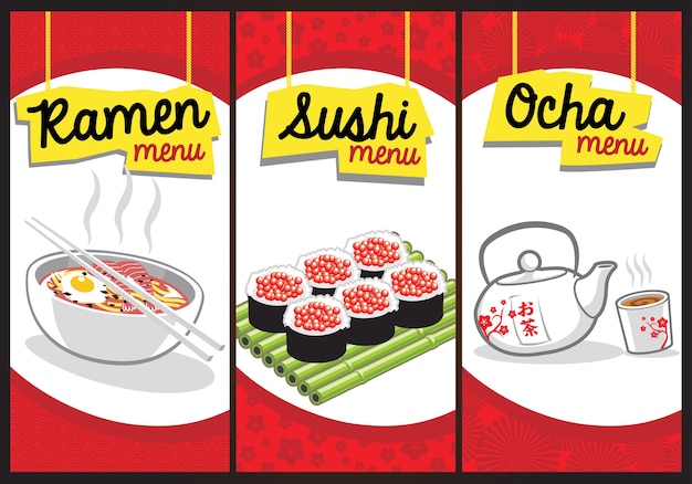 japanese food menu set design