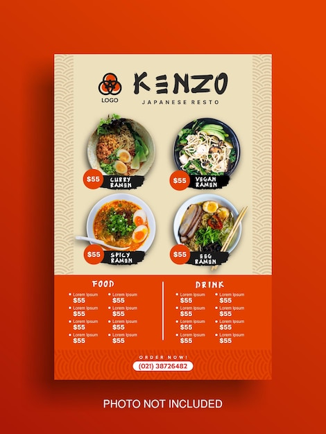 Vector japanese food menu