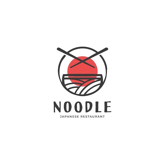 Japanese food noodle logo design