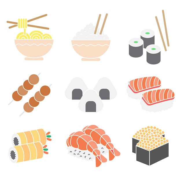 Vector japanese food pack